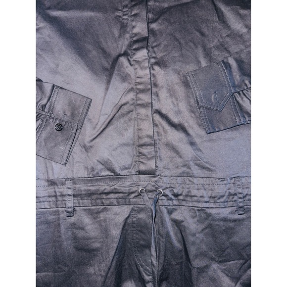 WB6 Lucca Wildfang Black Romper Jumpsuit Collared Button Down Drawstring Size S - Picture 5 of 7